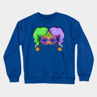 mask mardigras carnaval new orleans Crewneck Sweatshirt